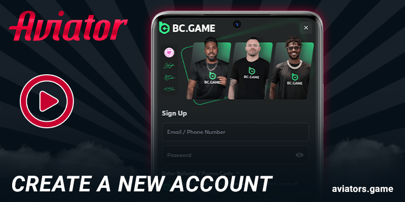 Complete the registration process before playing Aviator